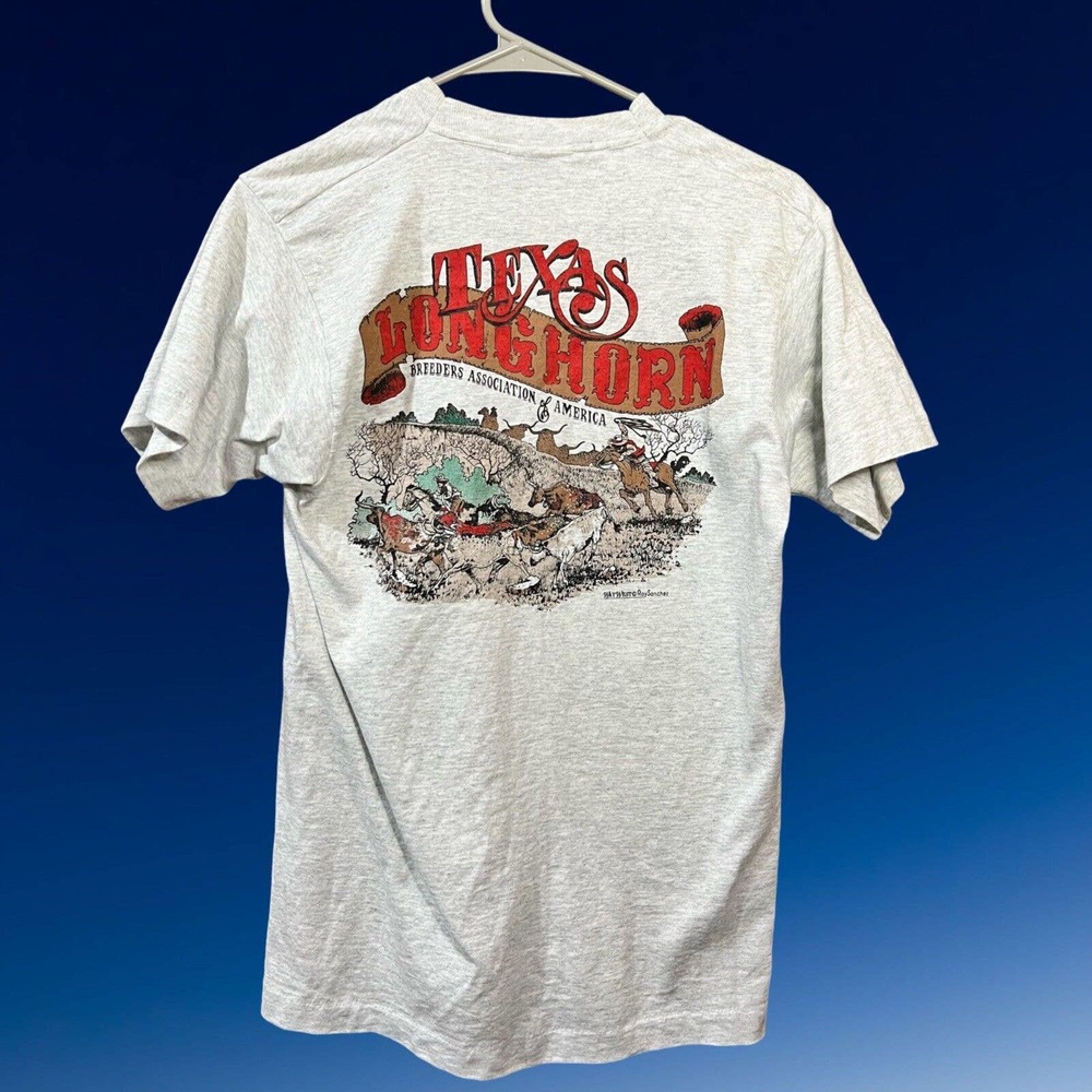 Vintage Texas Longhorns tshirt size M Screen Star best Tag grey Single Stitch